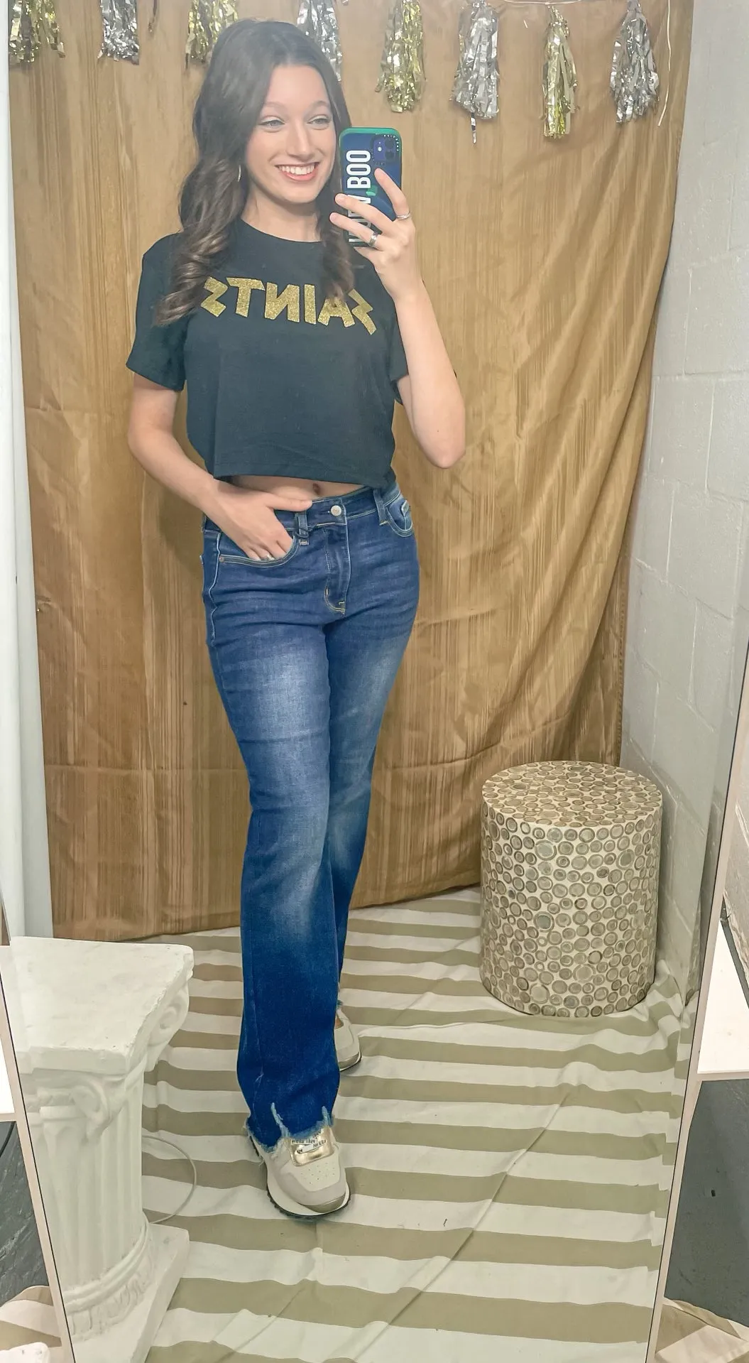 Judy Blue Mid Rise Non Distressed Hem Bootcut