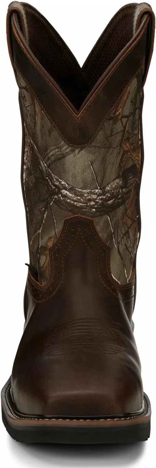 Justin Boot Company Men`s Trekker Realtree 11In Top Composite Square Toe Work Boot