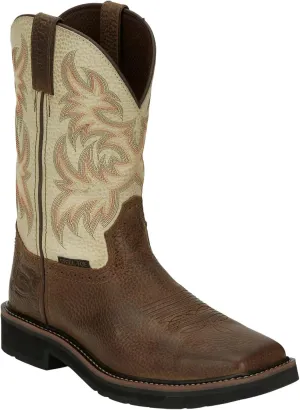 Justin Men's Driller Western Work Boot Steel Toe Dark Brown 6.5 D(M) US