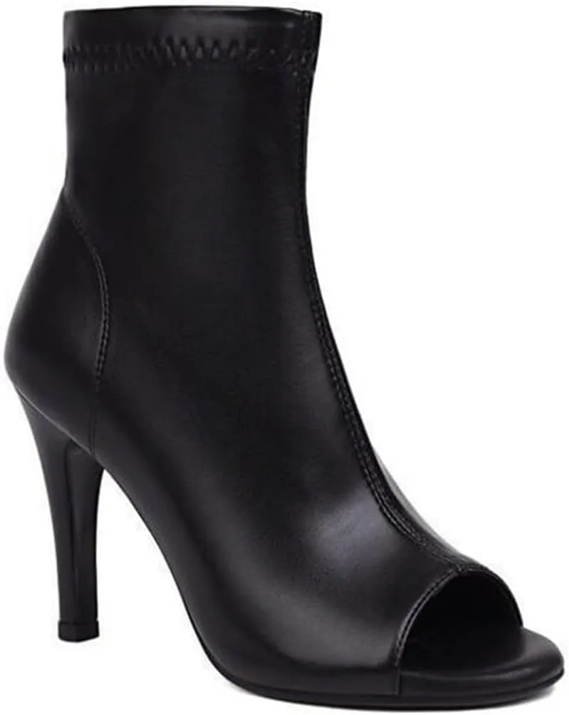 JXUZY Jazz Modern Pole Dance Ankle Boots for Women Peep Toe Stiletto Prom Shoes