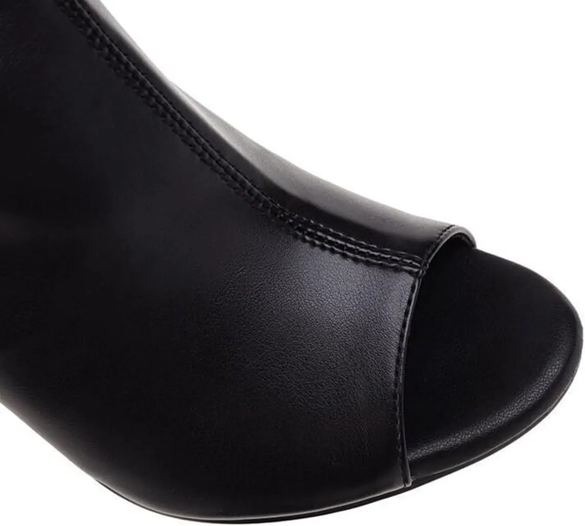 JXUZY Jazz Modern Pole Dance Ankle Boots for Women Peep Toe Stiletto Prom Shoes