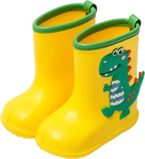 Kids Dinosaur Printed Rain Shoes Outdoor Non Slip Rain Boots Children's Teenage Mud Boots with Non Big Kids Winter Boots