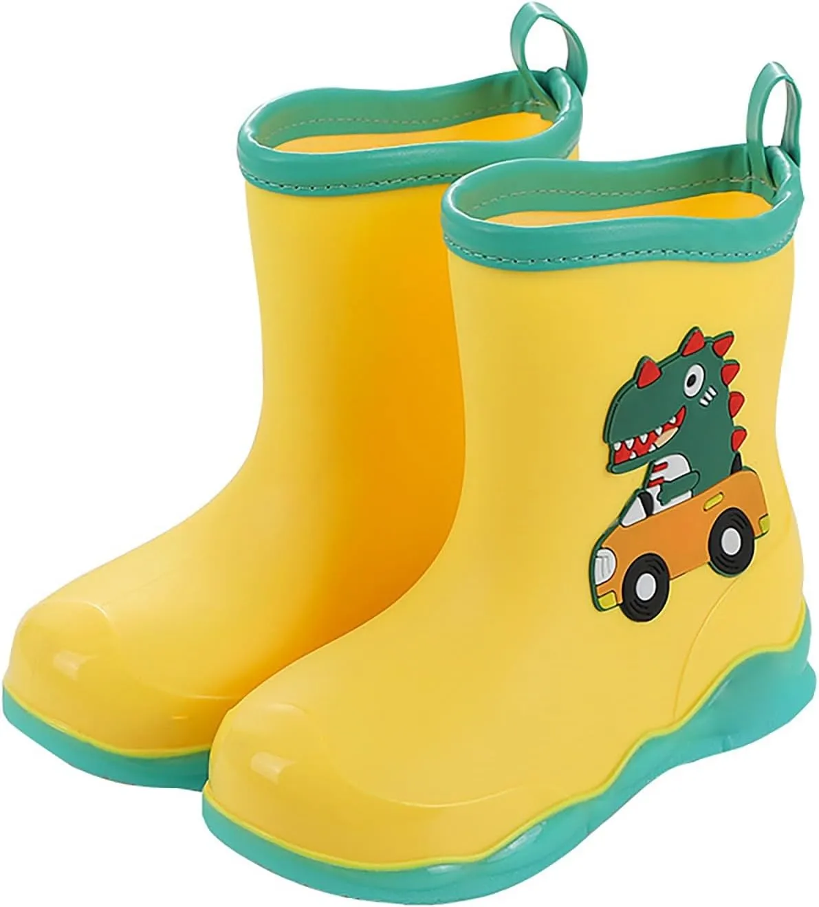 Kids Dinosaur Printed Rain Shoes Outdoor Non Slip Rain Boots Children's Teenage Mud Boots with Non Big Kids Winter Boots