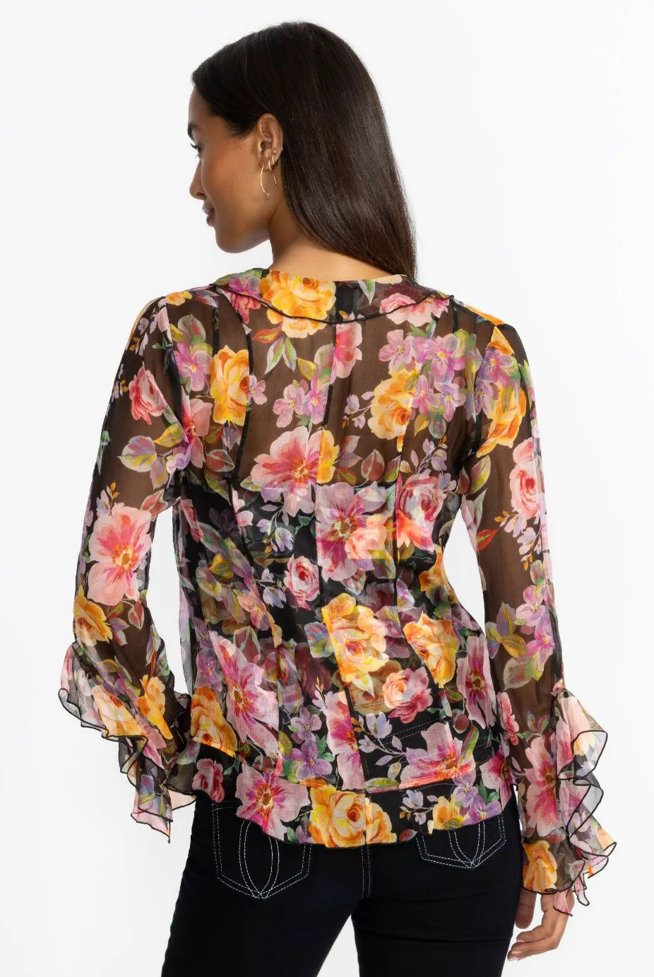 Kylie Ruffle Blouse - Kasumi - Johnny Was - L18225