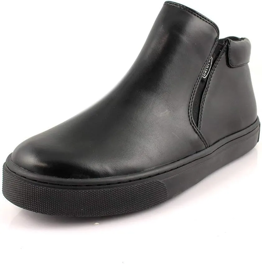 Laforst Crystal Womens Man Made Water and Stain Resistant Work Slip Resistant Double Gore Slip On Flats Black