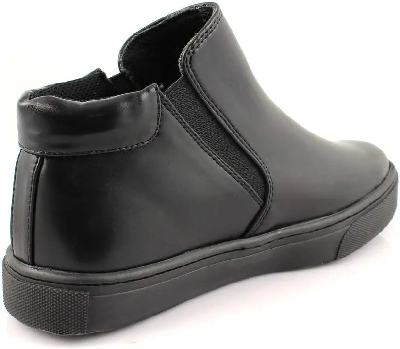 Laforst Crystal Womens Man Made Water and Stain Resistant Work Slip Resistant Double Gore Slip On Flats Black