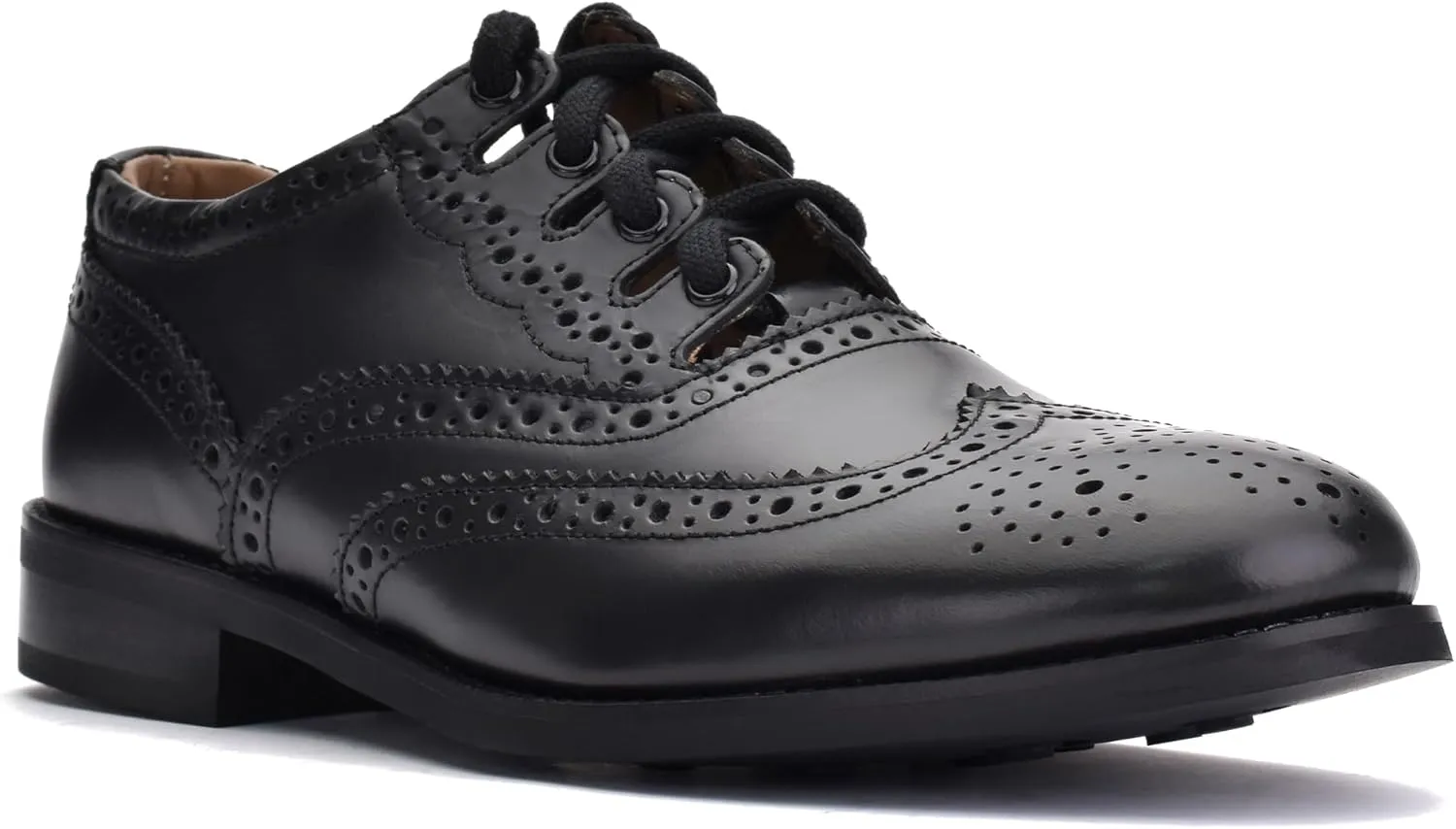 Leather Ghillie Brogue Kilt Shoes Traditional Scottish Piper and Highland Outfit Wedding Shoes Featuring Extra Long Laces & Leather Tassels Style Eco with Rubber Sole Color - Black Sizes -7-15