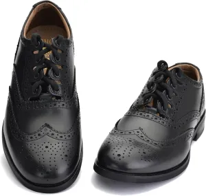 Leather Ghillie Brogue Kilt Shoes Traditional Scottish Piper and Highland Outfit Wedding Shoes Featuring Extra Long Laces & Leather Tassels Style Eco with Rubber Sole Color - Black Sizes -7-15