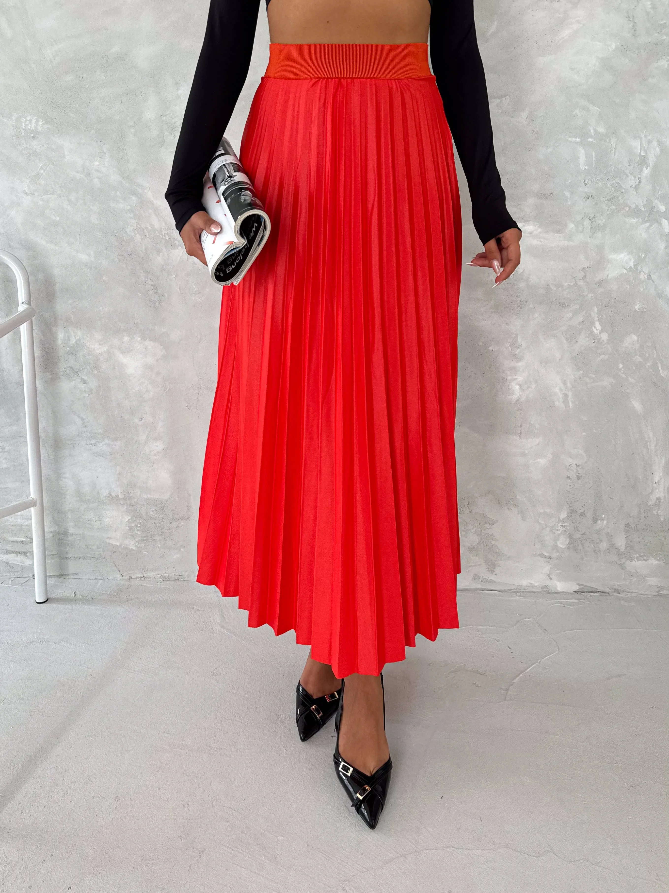 Long Pleated Skirt