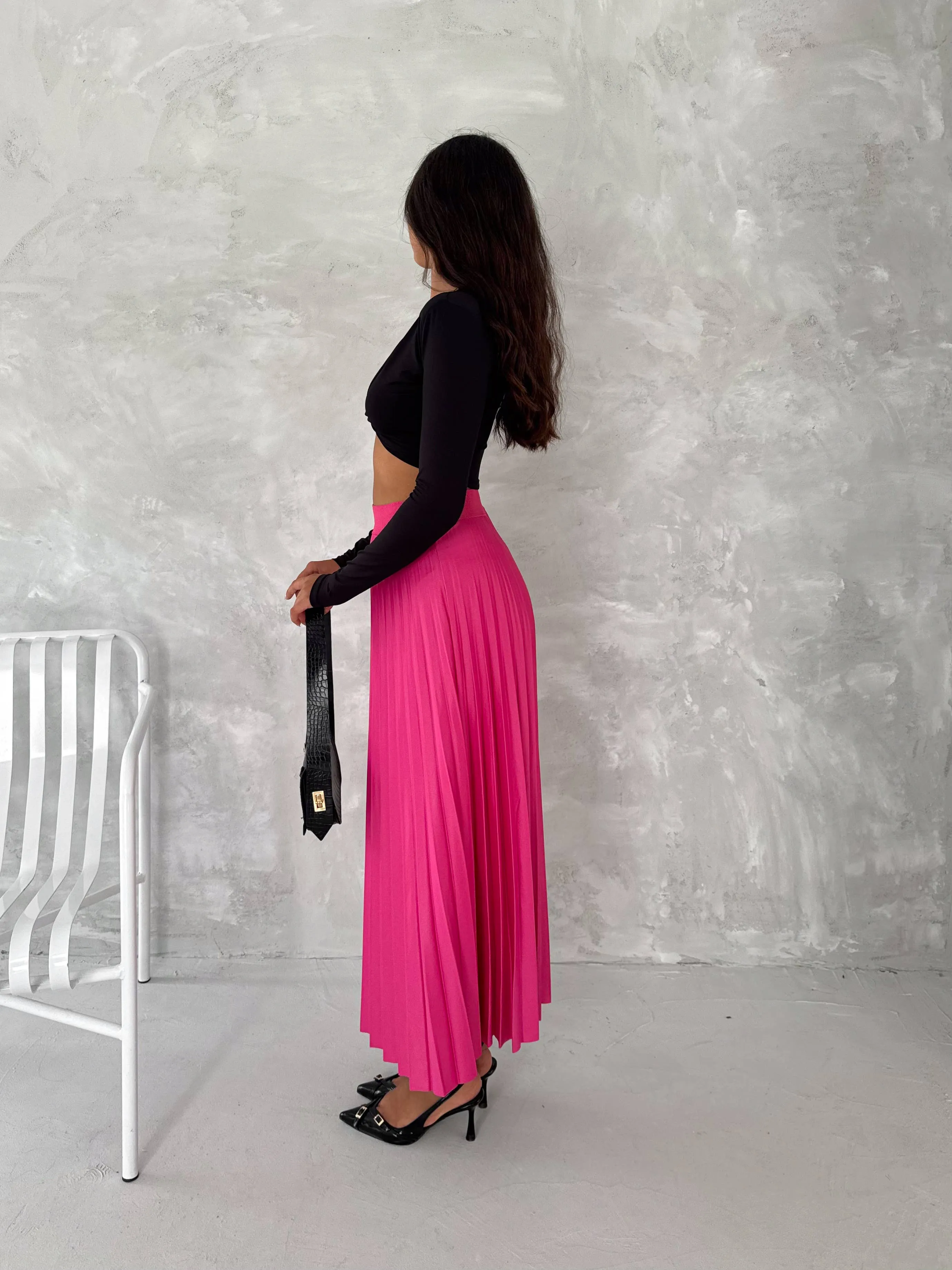 Long Pleated Skirt