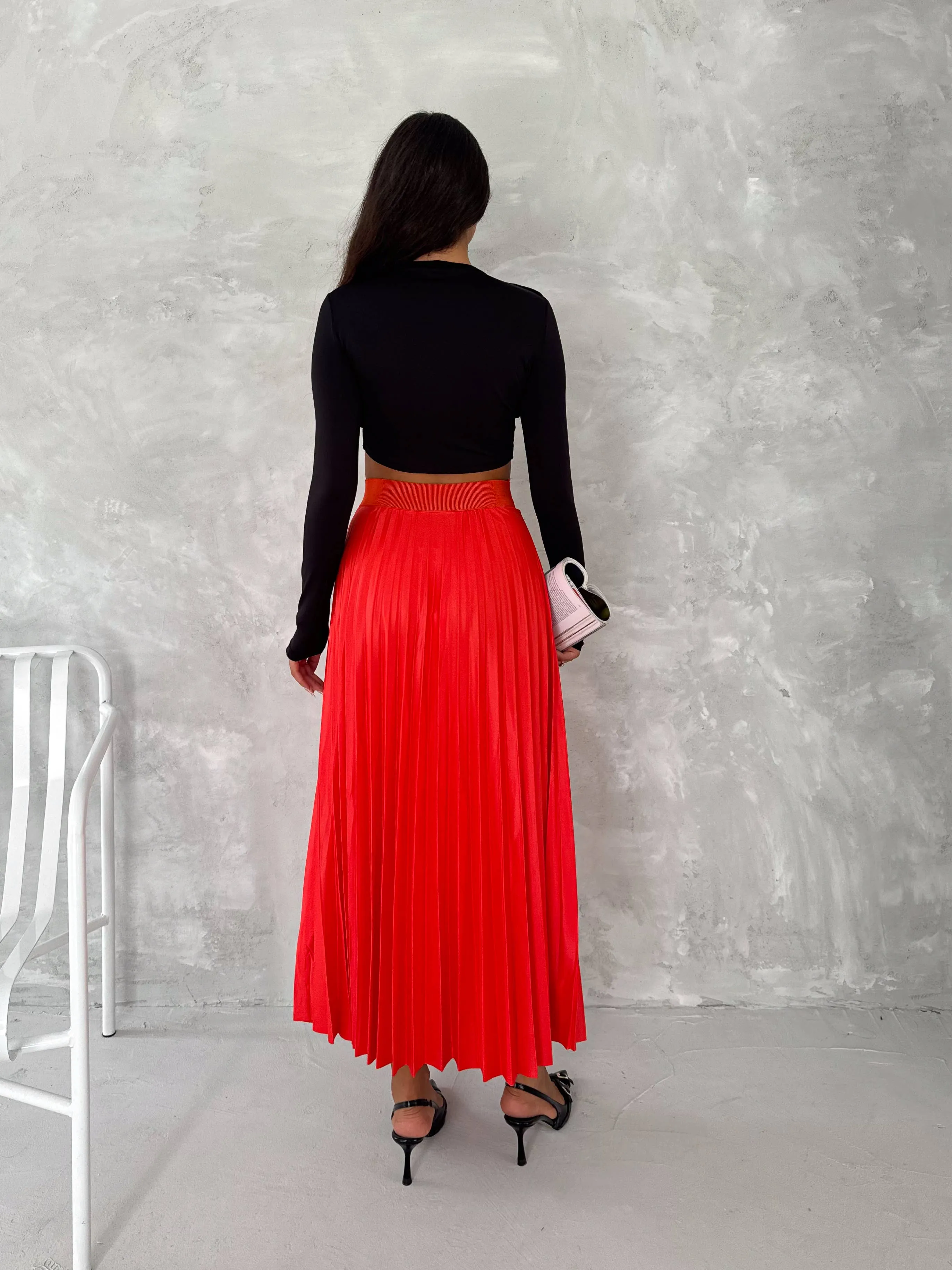 Long Pleated Skirt