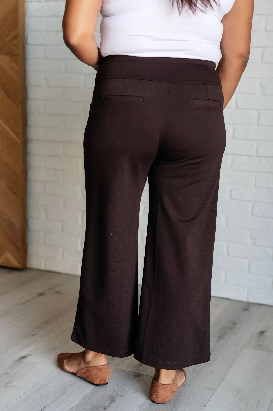 Magic Wide Leg Crop Pants in Brown