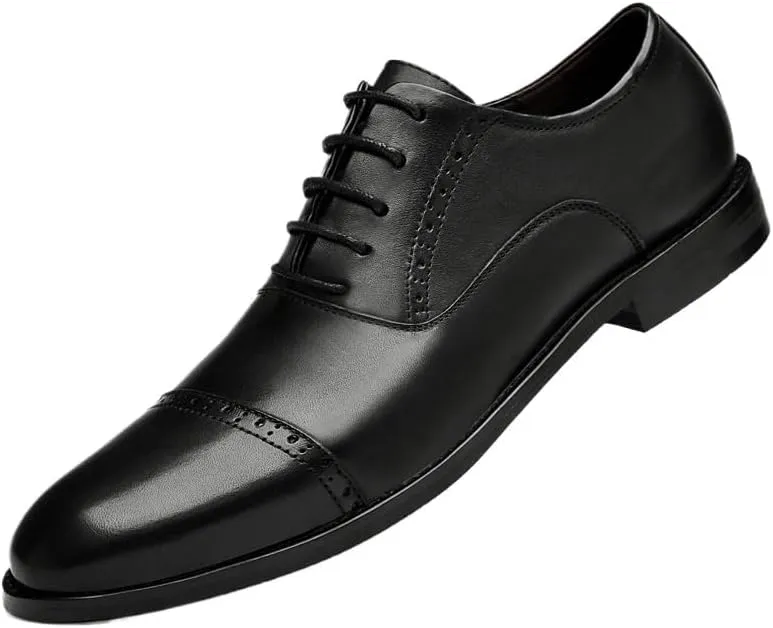 Men Vintage Patent Leather Shoes Classic Lace-up Business Casual Oxford Shoes Men's Square Toe Burnished Brogue Shoes