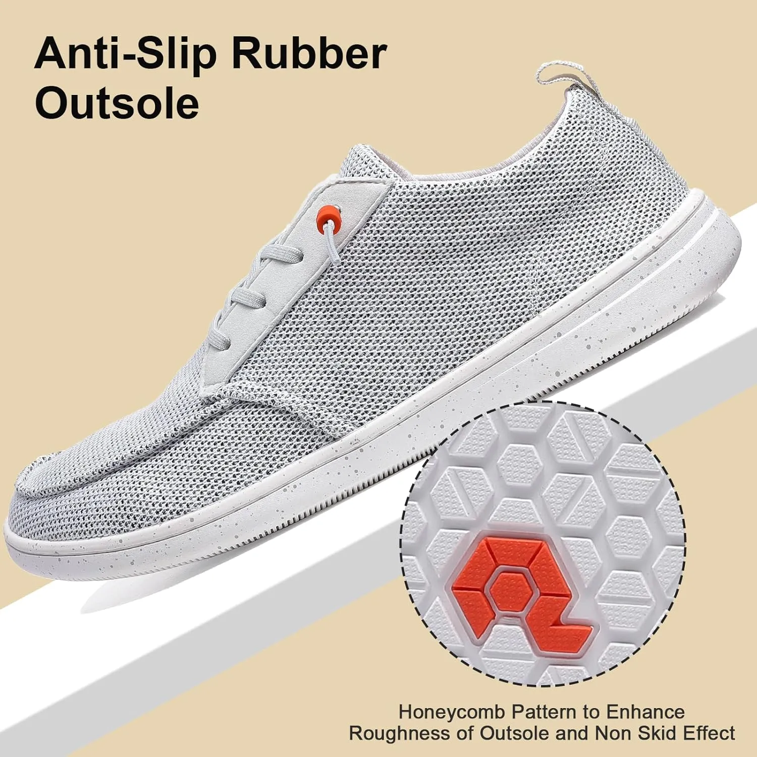 Men's Barefoot Wide Toe Box Shoes - Minimalist Barefoot Shoes with Zero Drop Sole Extra Wide Slip on Walking Shoes for Men