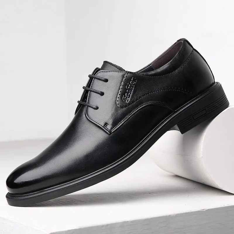 Men's Classic Lace-up Formal Brogue Oxfords Shoes Fashion Pointed Toe Business Tuxedo Shoes for Men