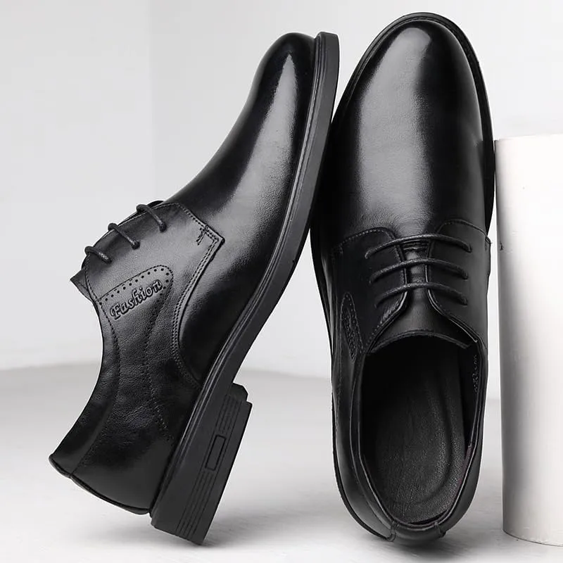 Men's Classic Lace-up Formal Brogue Oxfords Shoes Fashion Pointed Toe Business Tuxedo Shoes for Men