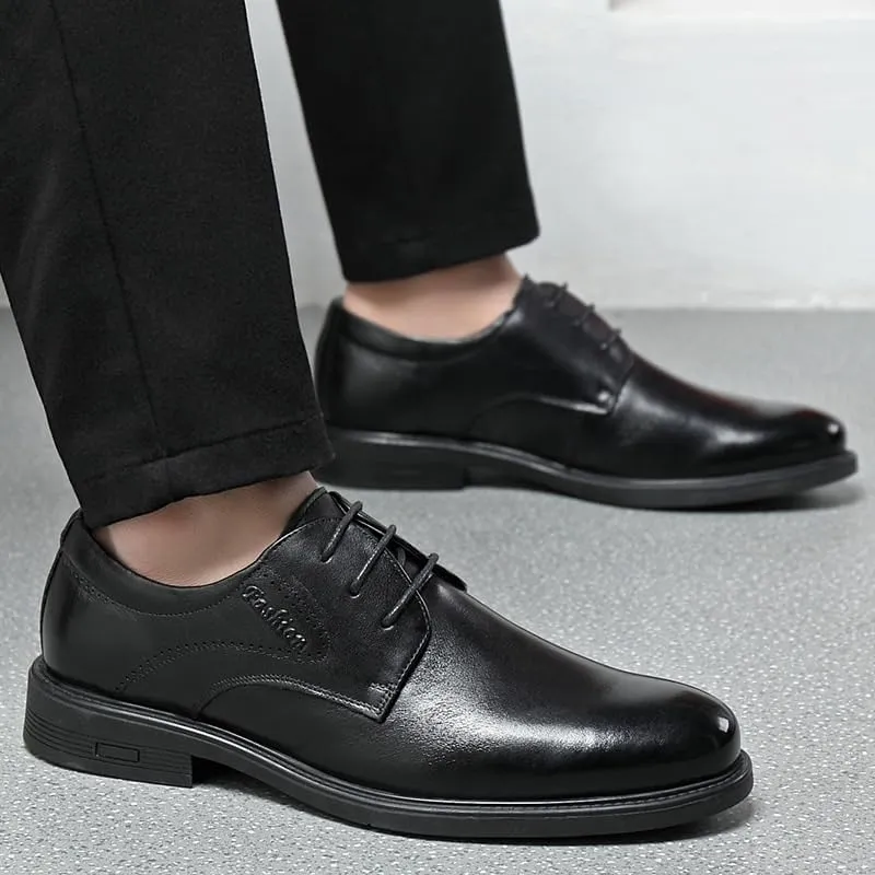 Men's Classic Lace-up Formal Brogue Oxfords Shoes Fashion Pointed Toe Business Tuxedo Shoes for Men