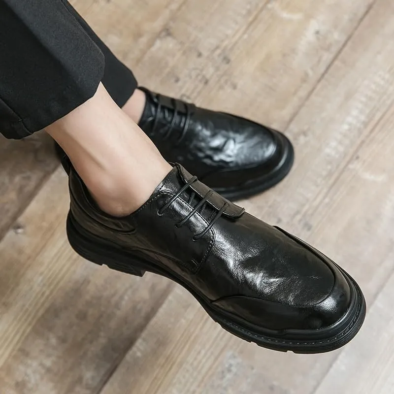 Men's Genuine Leather Oxford Dress Shoes, Fashion Brogue Formal Shoes, Business & Conference Shoes for Work, Comfortable Banquet Shoes for Men