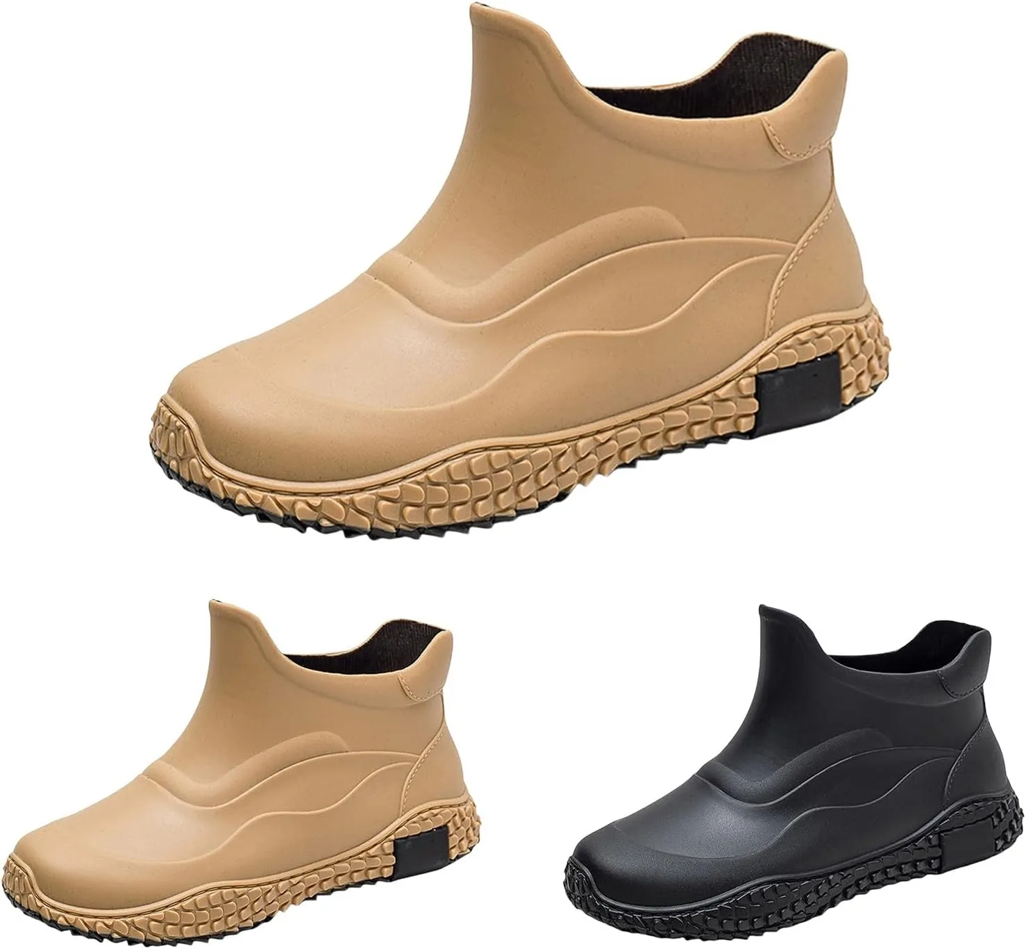 Men's Mid Waterproof Rain Boots Outdoor Lightweight Breathable Camping Mountaineering Shoes Ankle Chelsea Boots