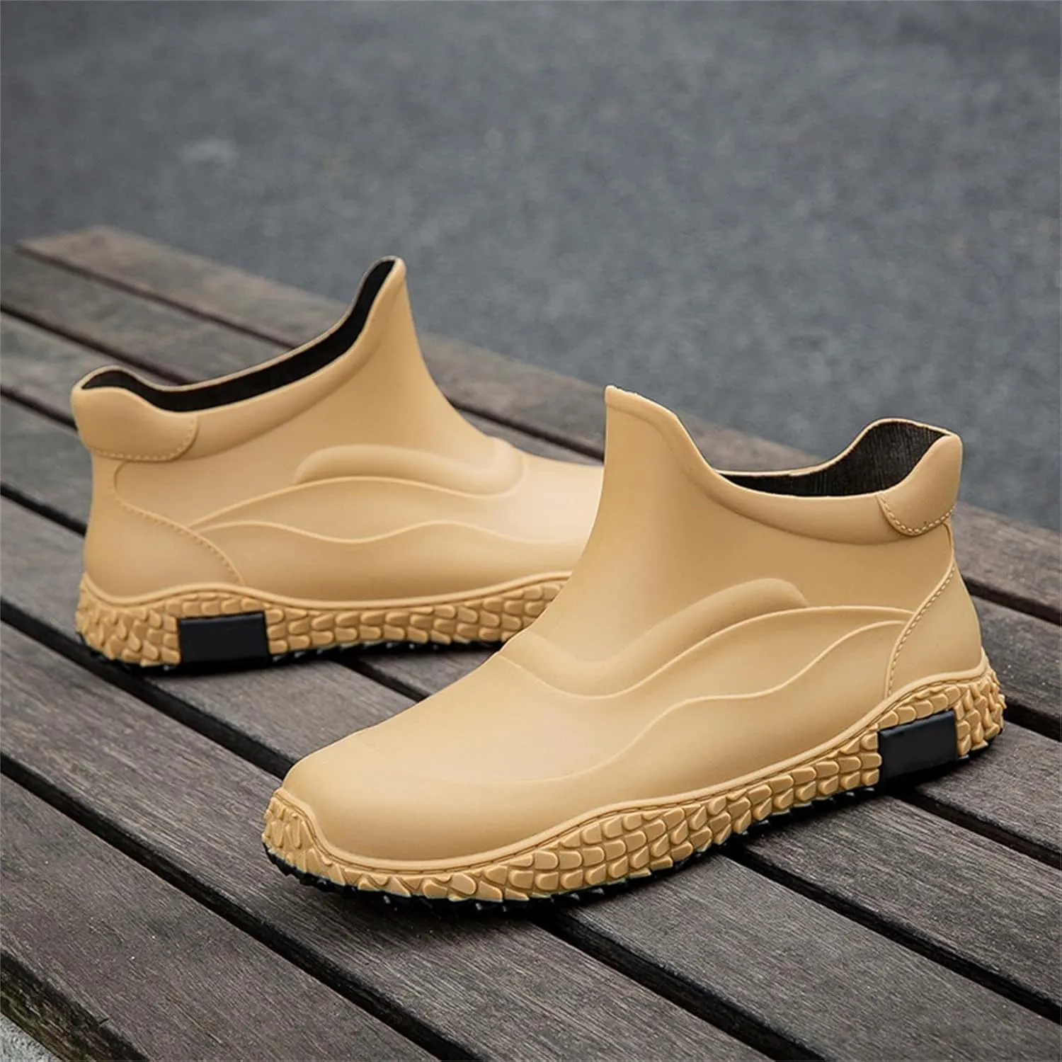 Men's Mid Waterproof Rain Boots Outdoor Lightweight Breathable Camping Mountaineering Shoes Ankle Chelsea Boots