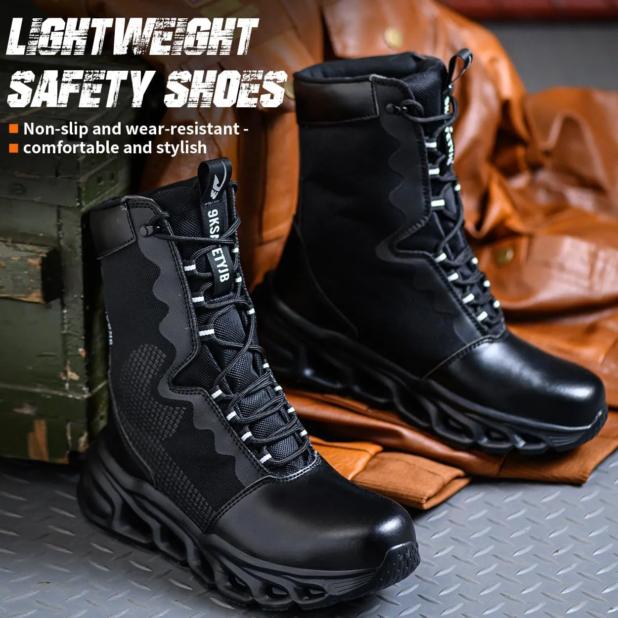 Men's Military Tactical boots Waterproof and dust proof work boots Desert boots Lightweight outdoor hiking boots Motorcycle shoes