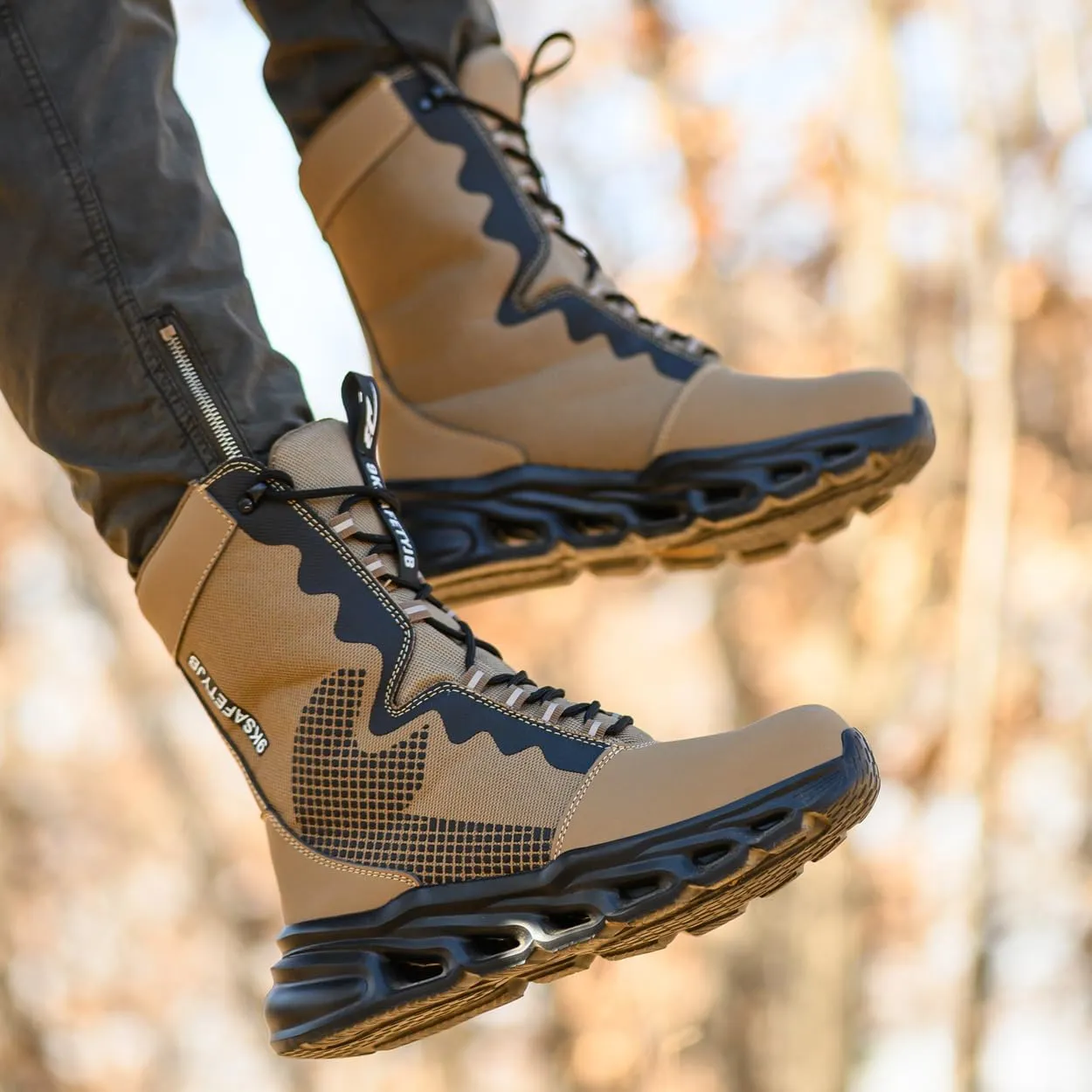 Men's Military Tactical boots Waterproof and dust proof work boots Desert boots Lightweight outdoor hiking boots Motorcycle shoes