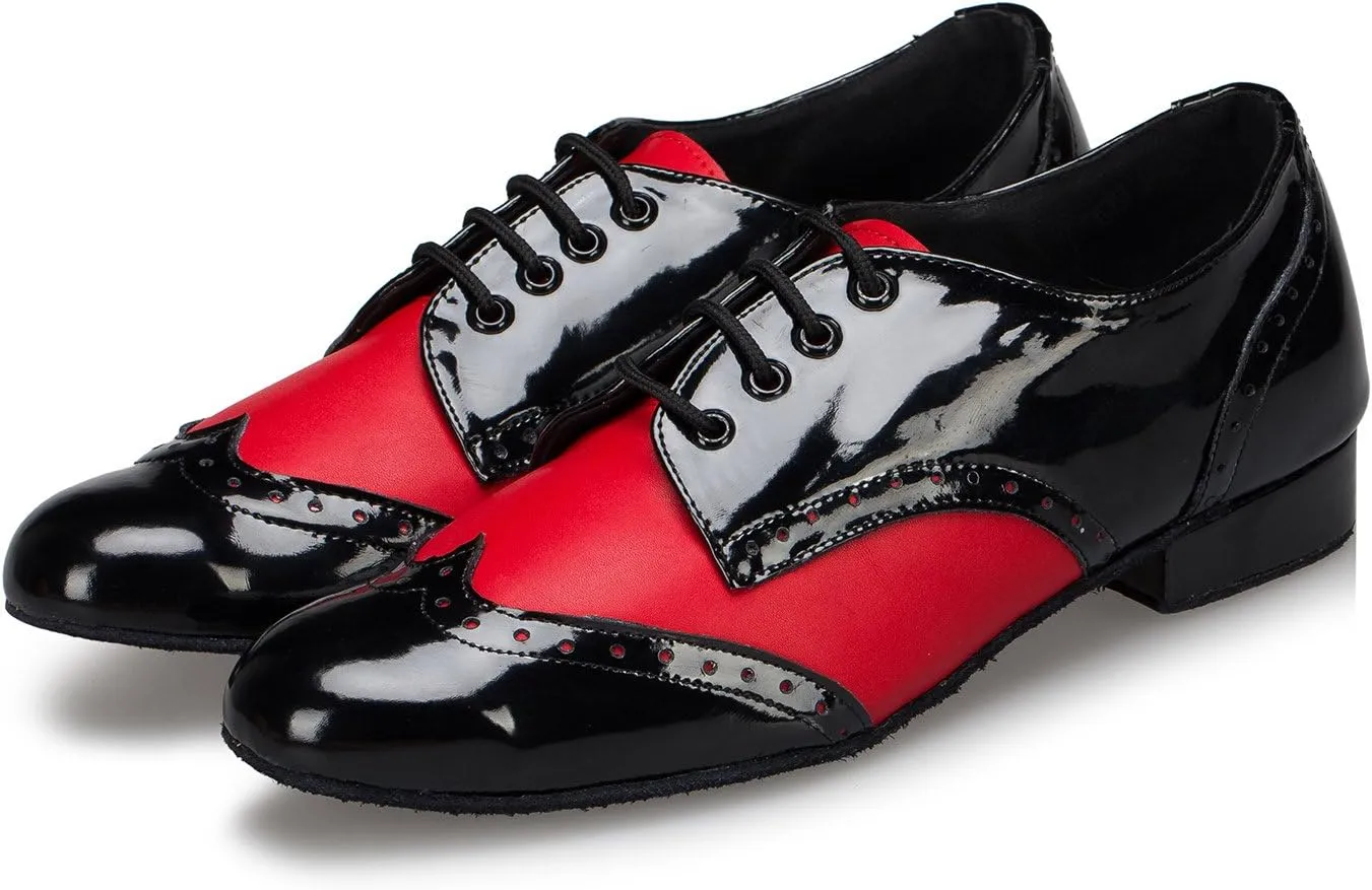 Mens Modern Classic Latin Lace-up Closed Toe Ballroom Standard Dance Shoes