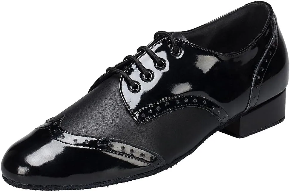 Mens Modern Classic Latin Lace-up Closed Toe Ballroom Standard Dance Shoes