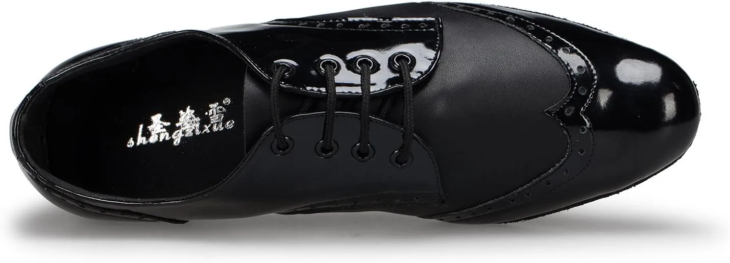Mens Modern Classic Latin Lace-up Closed Toe Ballroom Standard Dance Shoes