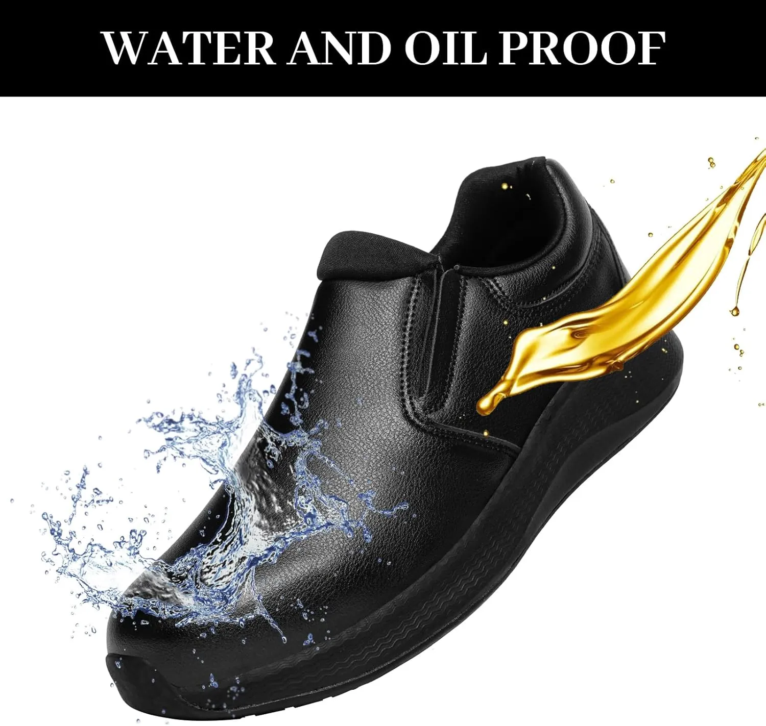 Men's Non-Slip Professional Chef Shoes - Oil & Water Resistant, Comfortable, Easy to Clean - Ideal for Chefs, Waitstaff, Nurses & More