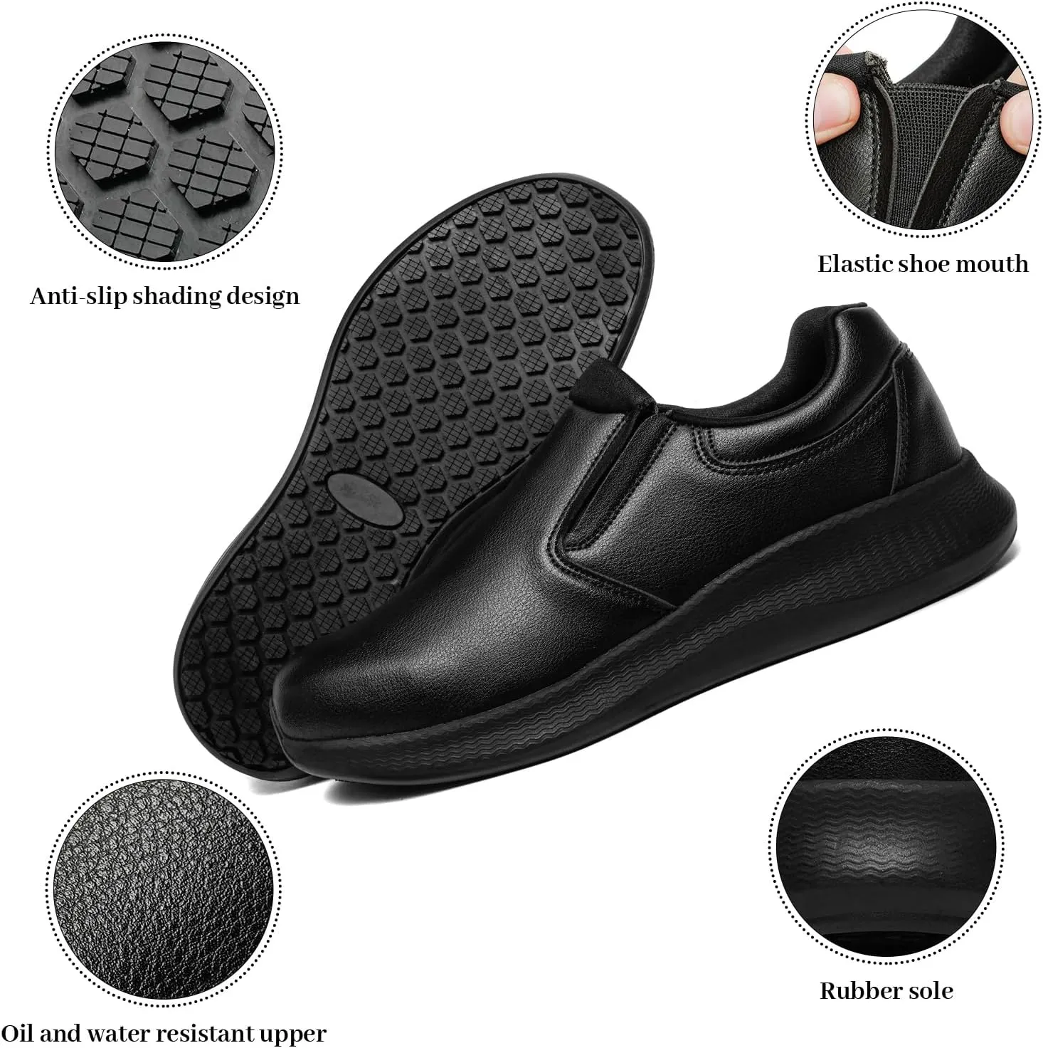 Men's Non-Slip Professional Chef Shoes - Oil & Water Resistant, Comfortable, Easy to Clean - Ideal for Chefs, Waitstaff, Nurses & More