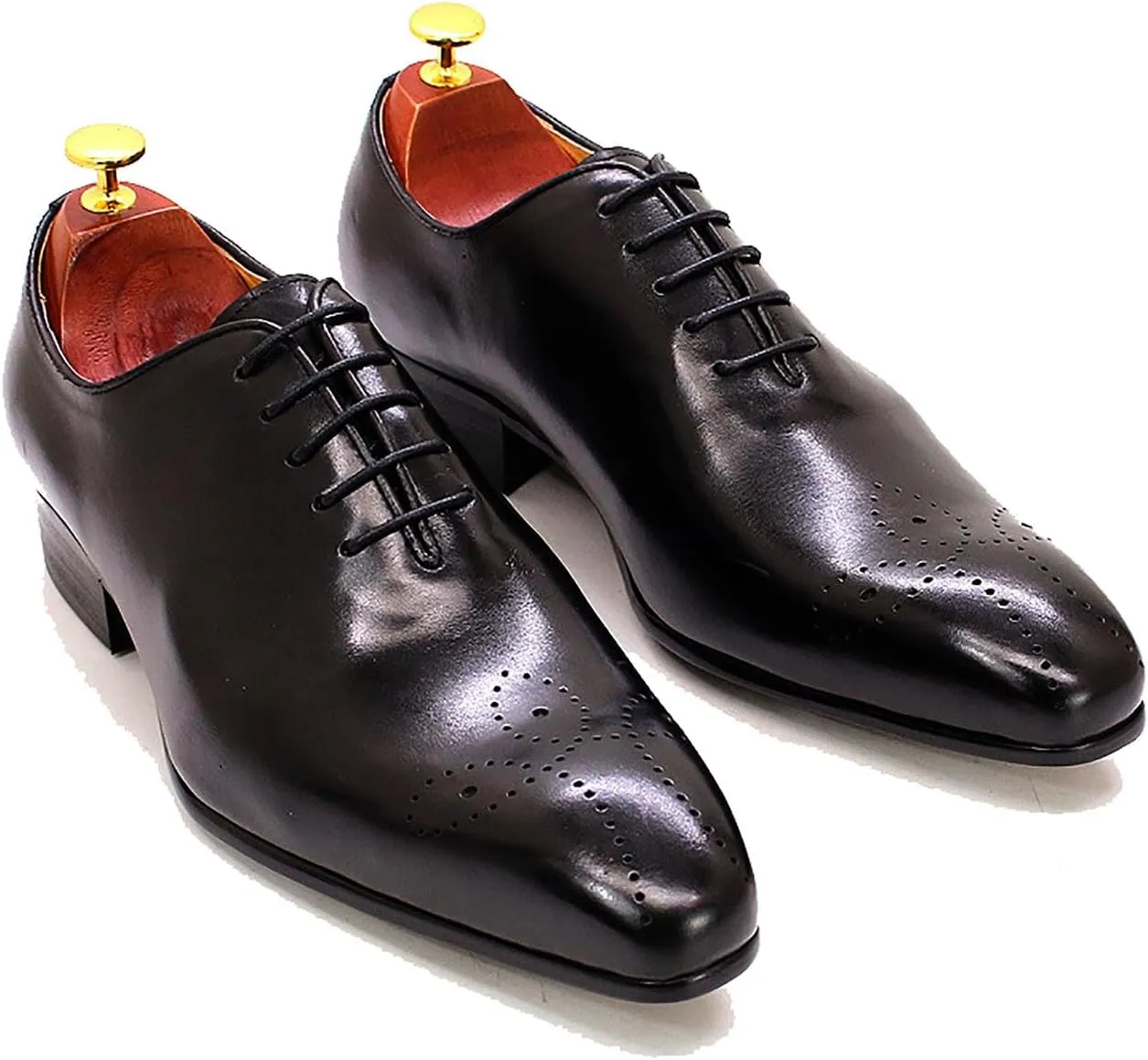 Mens Oxfords Formal Dress Genuine Leather Handmade Derby Casual Brogues Oxfords Tuxedo Fashion Walking Shoes for Men
