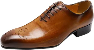 Mens Oxfords Formal Dress Genuine Leather Handmade Derby Casual Brogues Oxfords Tuxedo Fashion Walking Shoes for Men