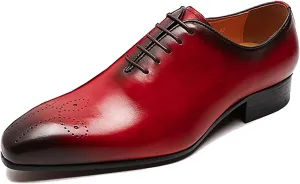 Mens Oxfords Formal Dress Genuine Leather Handmade Derby Casual Brogues Oxfords Tuxedo Fashion Walking Shoes for Men
