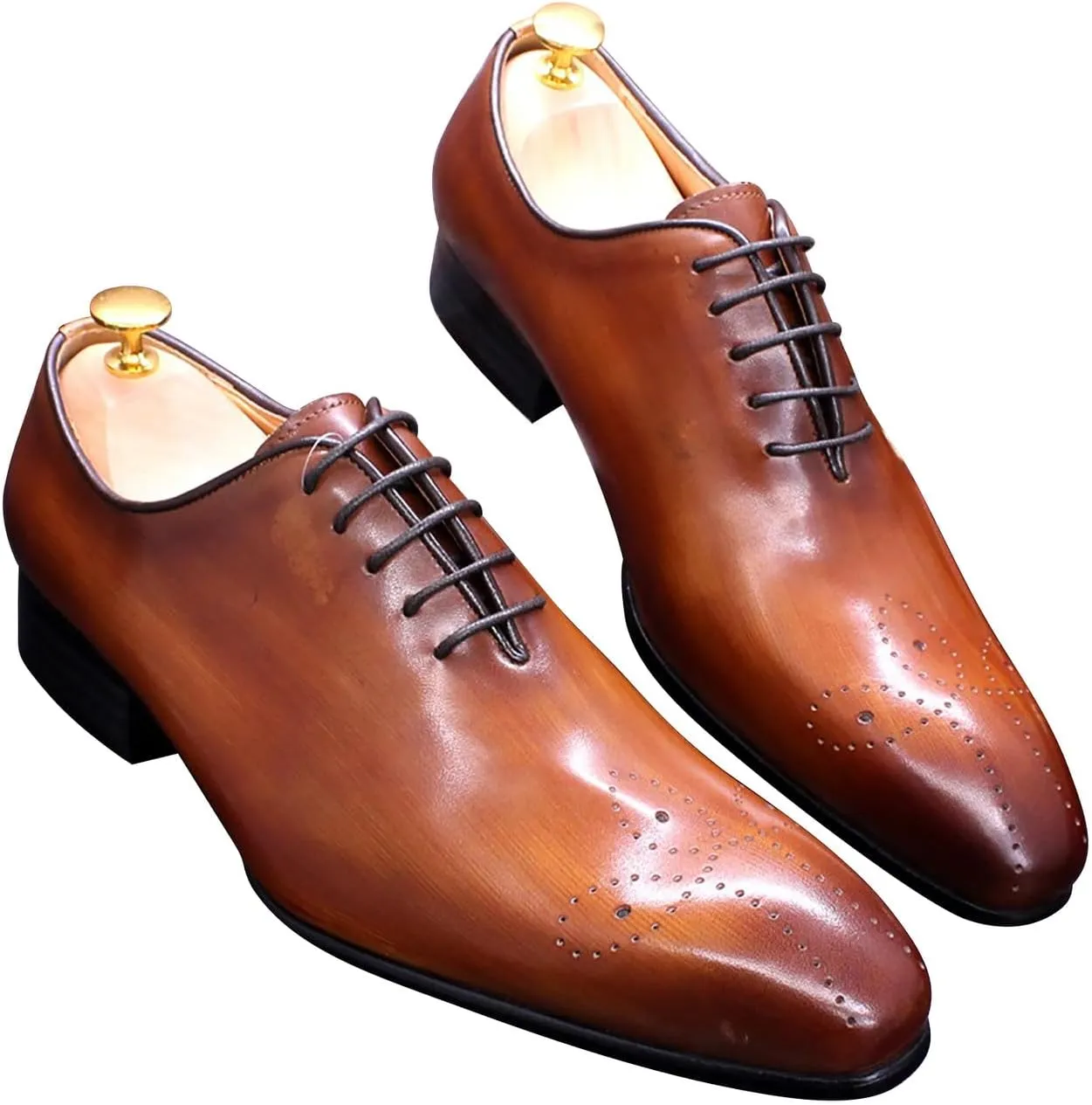 Mens Oxfords Formal Dress Genuine Leather Handmade Derby Casual Brogues Oxfords Tuxedo Fashion Walking Shoes for Men
