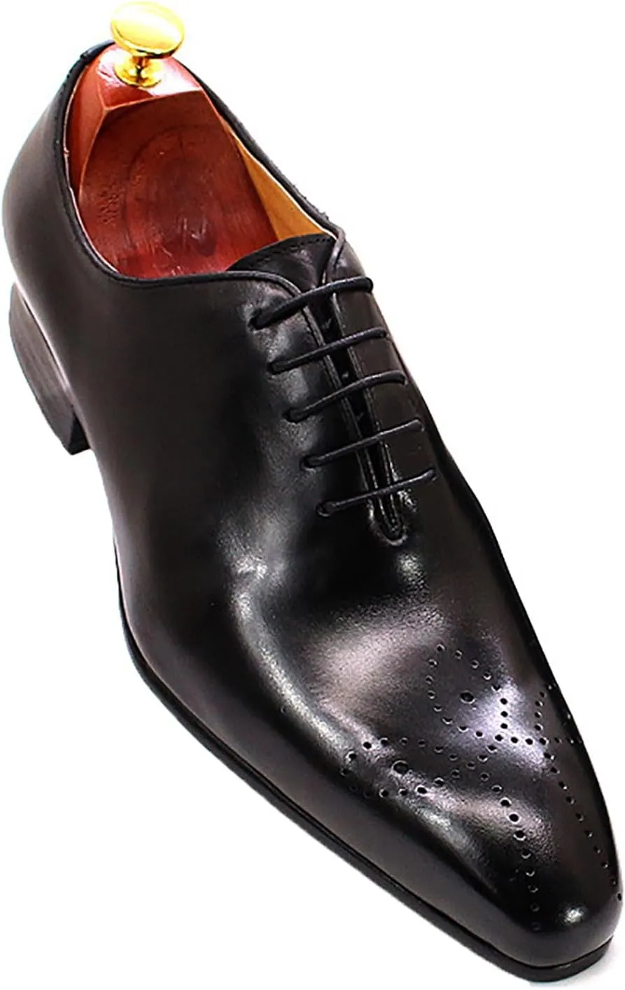 Mens Oxfords Formal Dress Genuine Leather Handmade Derby Casual Brogues Oxfords Tuxedo Fashion Walking Shoes for Men