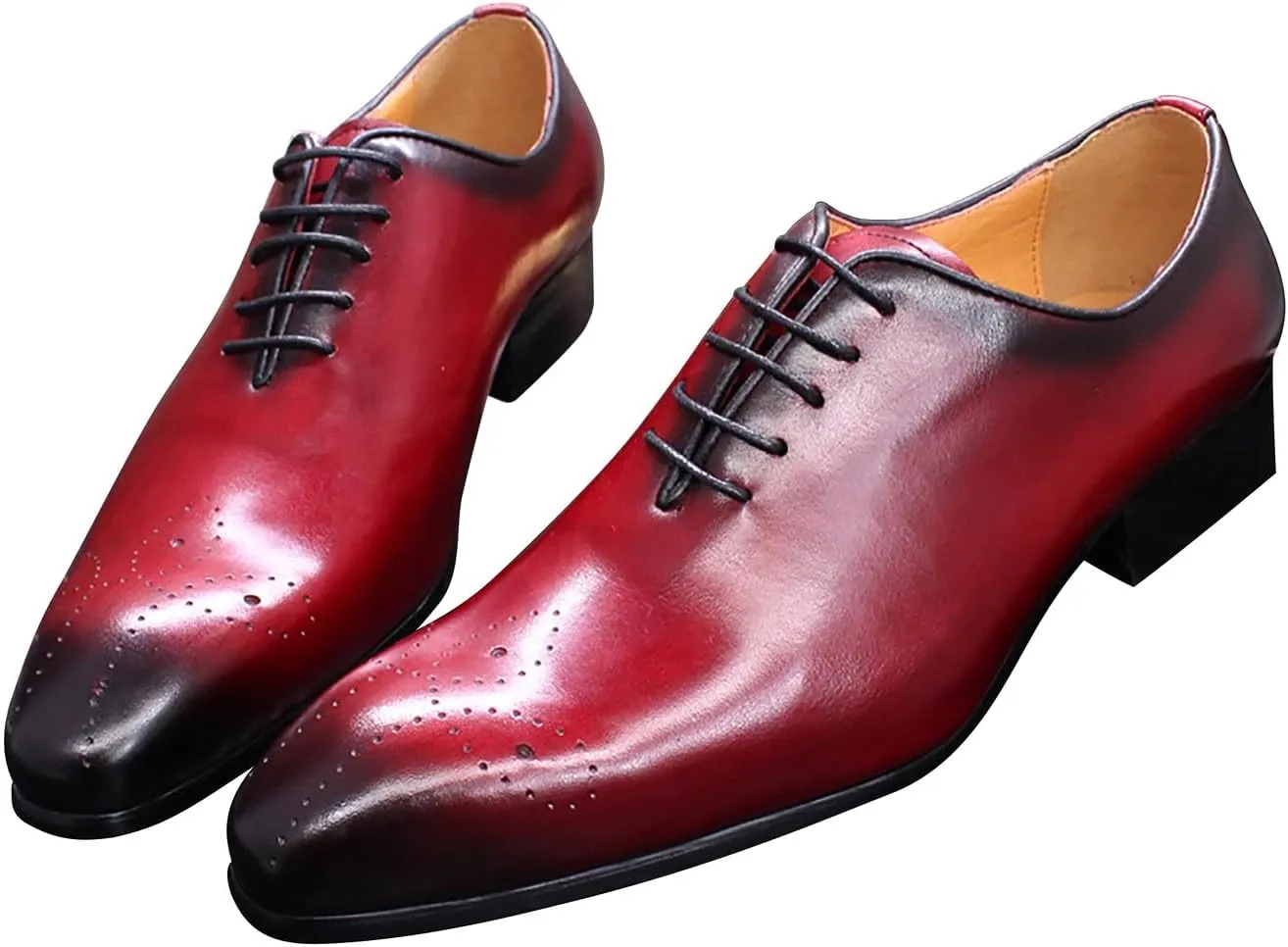 Mens Oxfords Formal Dress Genuine Leather Handmade Derby Casual Brogues Oxfords Tuxedo Fashion Walking Shoes for Men