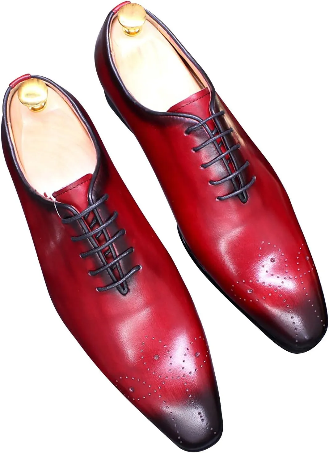 Mens Oxfords Formal Dress Genuine Leather Handmade Derby Casual Brogues Oxfords Tuxedo Fashion Walking Shoes for Men
