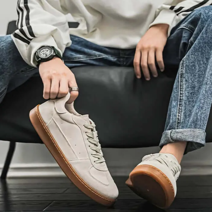 Men's Retro Suede Perforated Low-Top Sneakers