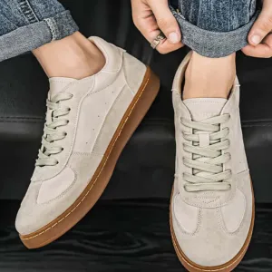 Men's Retro Suede Perforated Low-Top Sneakers