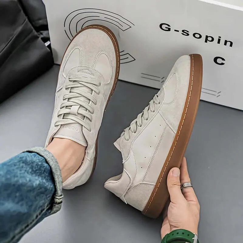 Men's Retro Suede Perforated Low-Top Sneakers