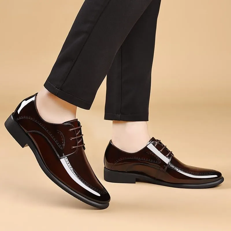 Men's Wingtip Brogue Oxfords Shoes Genuine Leather Lace-Up Formal Casual Dress Shoes for Men