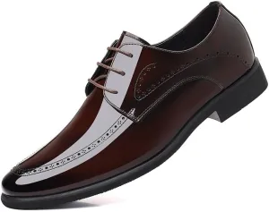 Men's Wingtip Brogue Oxfords Shoes Genuine Leather Lace-Up Formal Casual Dress Shoes for Men
