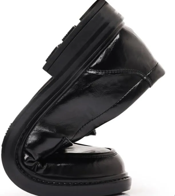 Mens Wingtip Pointed Toe Oxfords Mens Slip-On Leather Dress Shoes Breathable Leather Brogue Shoes