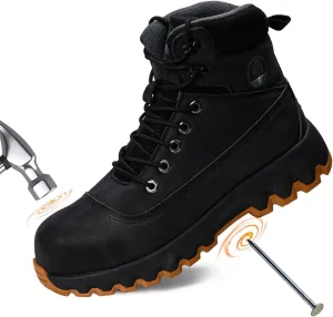 Mens work boots Composite Toe Boots for Men Genuine Leather Rubber Sole No Slip Waterproof Shoes Industrial & Construction Safety boots