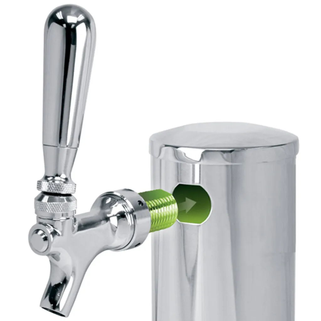 Micro Matic 1688 3” Column Spin Stop™ Single Beer Tap Tower - Air Cooled - Polished Stainless Steel