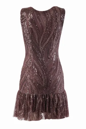 Midnight Firefly Print Ruffle Dress