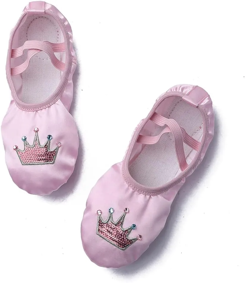 MSMAX Girls Ballet Dance Shoes Gymnastic Slippers for Toddler/Little Kids/Big Kids/Adult