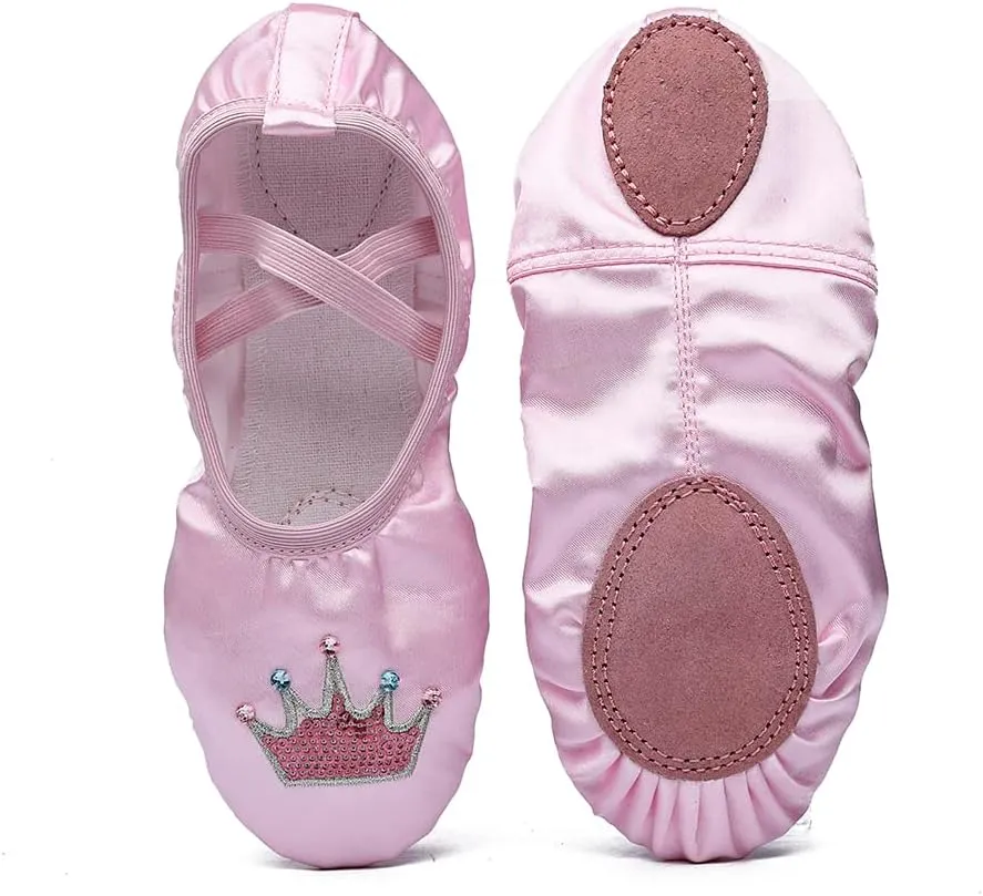 MSMAX Girls Ballet Dance Shoes Gymnastic Slippers for Toddler/Little Kids/Big Kids/Adult