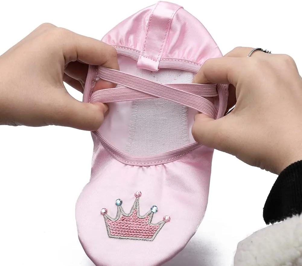 MSMAX Girls Ballet Dance Shoes Gymnastic Slippers for Toddler/Little Kids/Big Kids/Adult